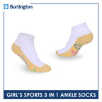 Burlington Girls’ Cotton Sports Ankle Socks 3 pairs in 1 pack BGSKG24