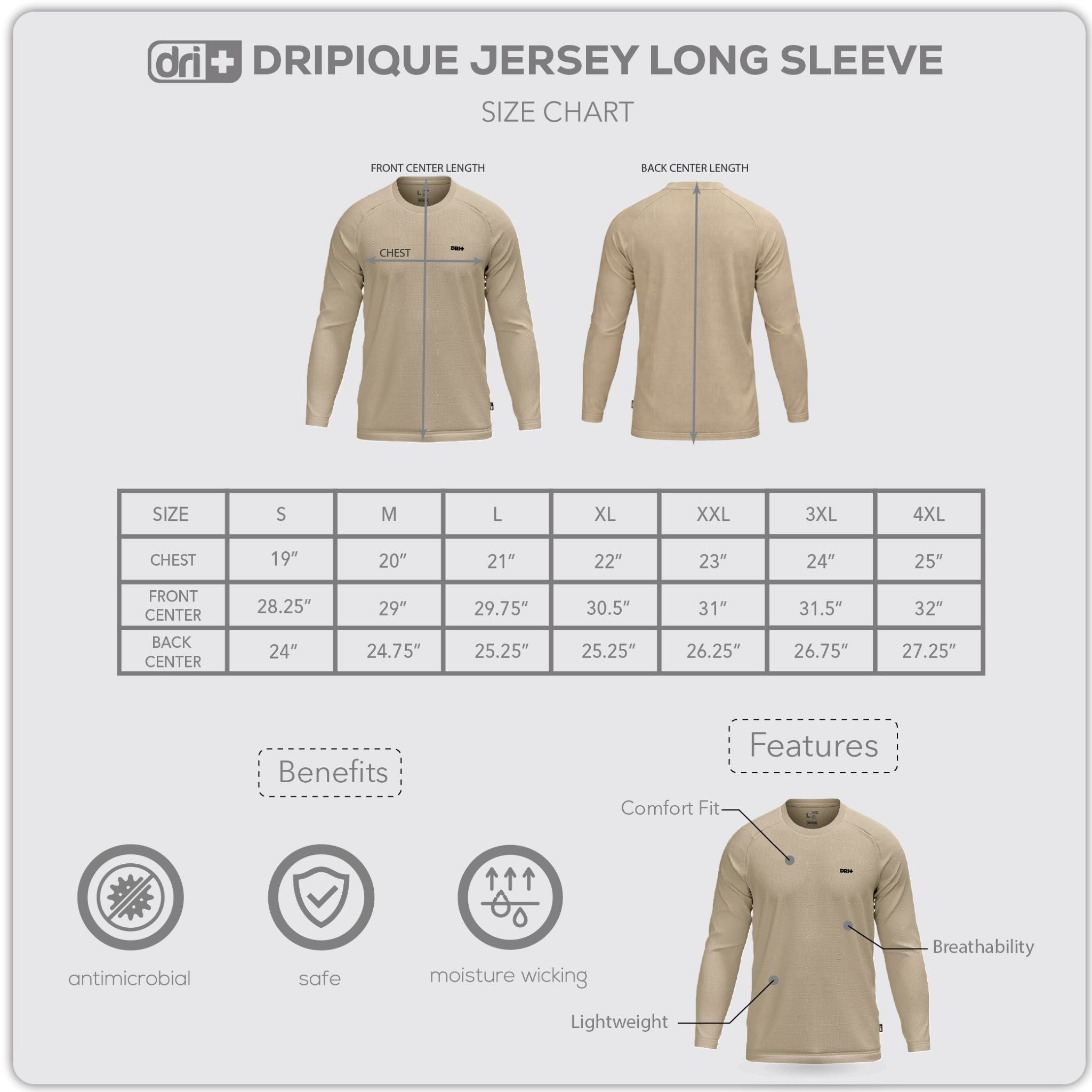 Dri Plus Men’s DRIPIQUE Collection Jersey Long Sleeves 1pc DUMSRLN521