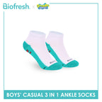 Biofresh | SpongeBob Boys' Antimicrobial Cotton Thin Casual Ankle Socks 3 pairs in 1 pack SBRBCKG6