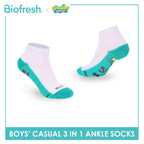 Biofresh | SpongeBob Boys' Antimicrobial Cotton Thin Casual Ankle Socks 3 pairs in 1 pack SBRBCKG6