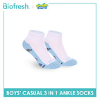 Biofresh | SpongeBob Boys' Antimicrobial Cotton Thin Casual Ankle Socks 3 pairs in 1 pack SBRBCKG6