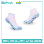 Biofresh | SpongeBob Boys' Antimicrobial Cotton Thin Casual Ankle Socks 3 pairs in 1 pack SBRBCKG6