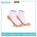 Biofresh | TMNT Boys’ Antimicrobial Cotton Thin Casual Ankle Socks 3 pairs in 1 pack NTRBCKG5
