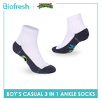 Biofresh | TMNT Boys’ Antimicrobial Cotton Thin Casual Ankle Socks 3 pairs in 1 pack NTRBCKG6