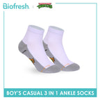 Biofresh | TMNT Boys’ Antimicrobial Cotton Thin Casual Ankle Socks 3 pairs in 1 pack NTRBCKG6