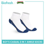Biofresh | TMNT Boys’ Antimicrobial Cotton Thin Casual Ankle Socks 3 pairs in 1 pack NTRBCKG6