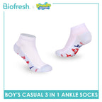 Biofresh | SpongeBob Boys' Antimicrobial Cotton Thin Casual Ankle Socks 3 pairs in 1 pack SBRBCKG7