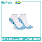 Biofresh | SpongeBob Boys' Antimicrobial Cotton Thin Casual Ankle Socks 3 pairs in 1 pack SBRBCKG7