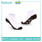 Biofresh | SpongeBob Boys' Antimicrobial Cotton Thin Casual Ankle Socks 3 pairs in 1 pack SBRBCKG8
