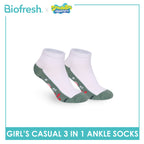 Biofresh | SpongeBob Girls' Antimicrobial Cotton Thin Casual Ankle Socks 3 pairs in 1 pack SBRGCKG5