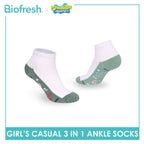 Biofresh | SpongeBob Girls' Antimicrobial Cotton Thin Casual Ankle Socks 3 pairs in 1 pack SBRGCKG5