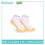 Biofresh | SpongeBob Girls' Antimicrobial Cotton Thin Casual Ankle Socks 3 pairs in 1 pack SBRGCKG5