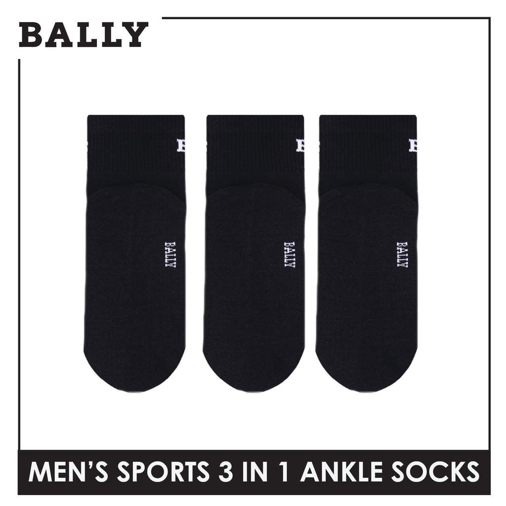 Bally Men's Premium Cotton Thick Sports Ankle Socks 3 pairs in 1 pack YMSKG5