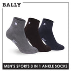 Bally Men's Premium Cotton Thick Sports Ankle Socks 3 pairs in 1 pack YMSKG5