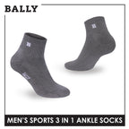 Bally Men's Premium Cotton Thick Sports Ankle Socks 3 pairs in 1 pack YMSKG5