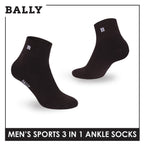 Bally Men's Premium Cotton Thick Sports Ankle Socks 3 pairs in 1 pack YMSKG5