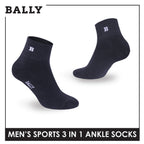 Bally Men's Premium Cotton Thick Sports Ankle Socks 3 pairs in 1 pack YMSKG5