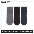 Bally Men's Premium Cotton Thick Sports Ankle Socks 3 pairs in 1 pack YMSKG5