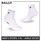 Bally Men's Premium Cotton Thick Sports Ankle Socks 3 pairs in 1 pack YMSKG5