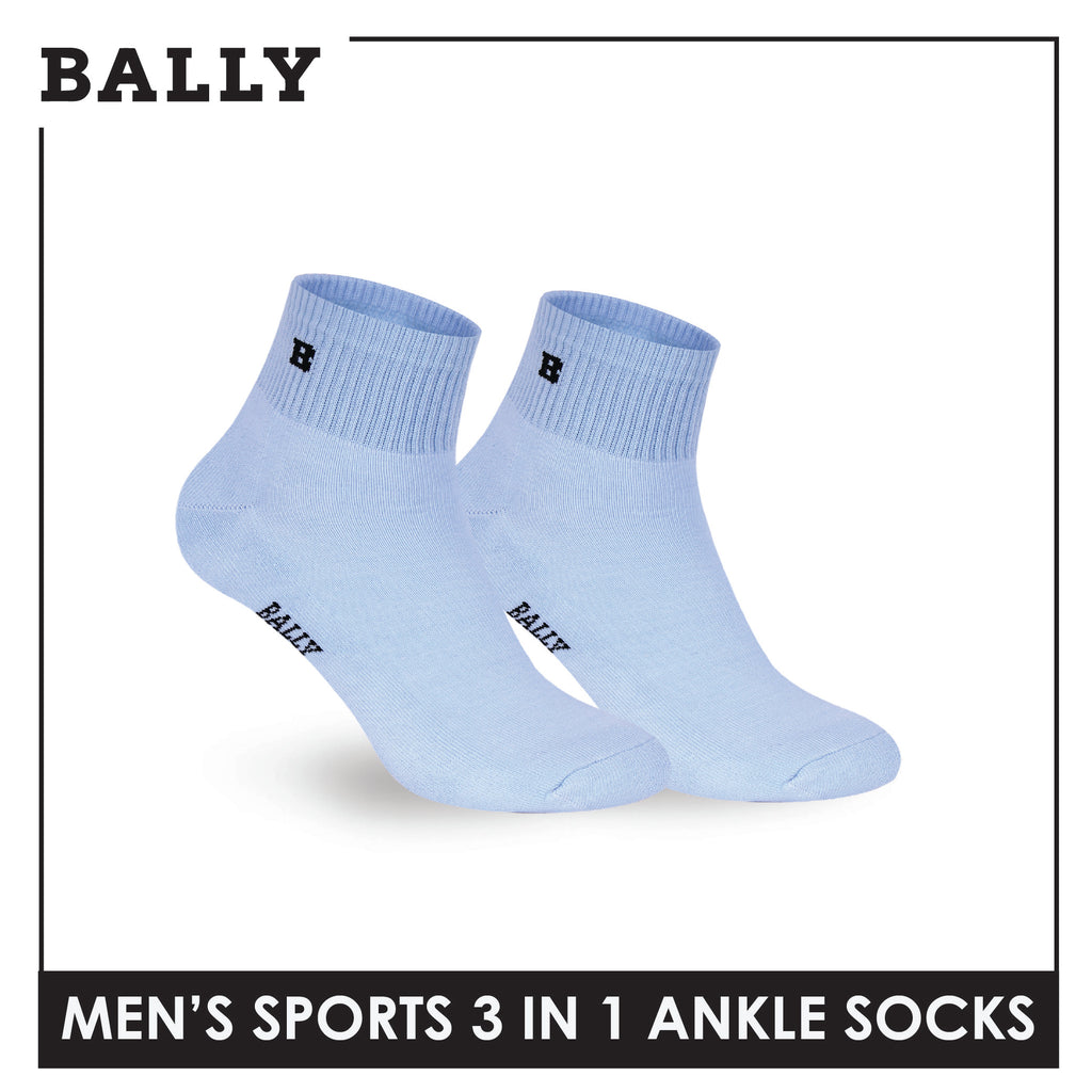 Bally Men's Premium Cotton Thick Sports Ankle Socks 3 pairs in 1 pack YMSKG5