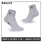 Bally Men's Premium Cotton Thick Sports Ankle Socks 3 pairs in 1 pack YMSKG5