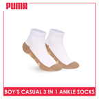 Puma Boys’ Cotton Thin Casual Ankle Socks 3 pairs in 1 pack PBCKG34