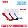 Puma Boys’ Cotton Thin Casual Ankle Socks 3 pairs in 1 pack PBCKG34