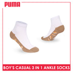 Puma Boys’ Cotton Thin Casual Ankle Socks 3 pairs in 1 pack PBCKG34
