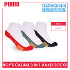 Puma Boys’ Cotton Thin Casual Ankle Socks 3 pairs in 1 pack PBCKG35