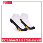 Puma Boys’ Cotton Thin Casual Ankle Socks 3 pairs in 1 pack PBCKG35