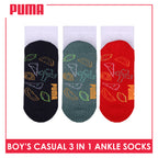 Puma Boys’ Cotton Thin Casual Ankle Socks 3 pairs in 1 pack PBCKG35