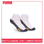 Puma Boys’ Cotton Thin Casual Ankle Socks 3 pairs in 1 pack PBCKG35