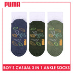 Puma Boys’ Cotton Thin Casual Ankle Socks 3 pairs in 1 pack PBCKG35