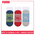 Puma Boys’ Cotton Thin Casual Ankle Socks 3 pairs in 1 pack PBCKG36