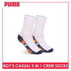Puma Boys’ Cotton Thin Casual Crew Socks 3 pairs in 1 pack PBCKG38
