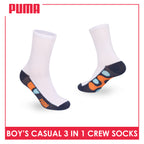 Puma Boys’ Cotton Thin Casual Crew Socks 3 pairs in 1 pack PBCKG38