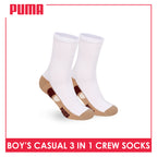 Puma Boys’ Cotton Thin Casual Crew Socks 3 pairs in 1 pack PBCKG38