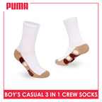 Puma Boys’ Cotton Thin Casual Crew Socks 3 pairs in 1 pack PBCKG38