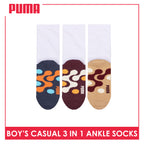Puma Boys’ Cotton Thin Casual Crew Socks 3 pairs in 1 pack PBCKG38