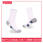 Puma Boys’ Cotton Thin Casual Crew Socks 3 pairs in 1 pack PBCKG38