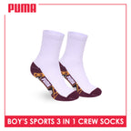 Puma Boys’ Cotton Thick Sports Crew Socks 3 pairs in 1 pack PBSKG24