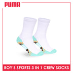 Puma Boys’ Cotton Thick Sports Crew Socks 3 pairs in 1 pack PBSKG24