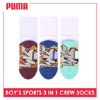 Puma Boys’ Cotton Thick Sports Crew Socks 3 pairs in 1 pack PBSKG24