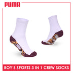 Puma Boys’ Cotton Thick Sports Crew Socks 3 pairs in 1 pack PBSKG24
