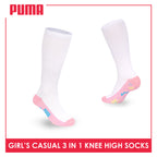 Puma Girls’ Cotton Thin Casual Knee High Socks 3 pairs in 1 pack PGKHG4