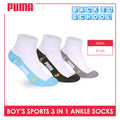 Puma Boys’ Cotton Thick Sports Ankle Socks 3 pairs in 1 pack PBSKG23