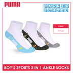 Puma Boys’ Cotton Thick Sports Ankle Socks 3 pairs in 1 pack PBSKG23