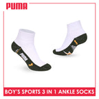 Puma Boys’ Cotton Thick Sports Ankle Socks 3 pairs in 1 pack PBSKG23
