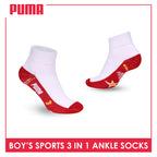Puma Boys’ Cotton Thick Sports Ankle Socks 3 pairs in 1 pack PBSKG23