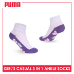 Puma Girls’ Cotton Thin Casual Ankle Socks 3 pairs in 1 pack PGCKG28
